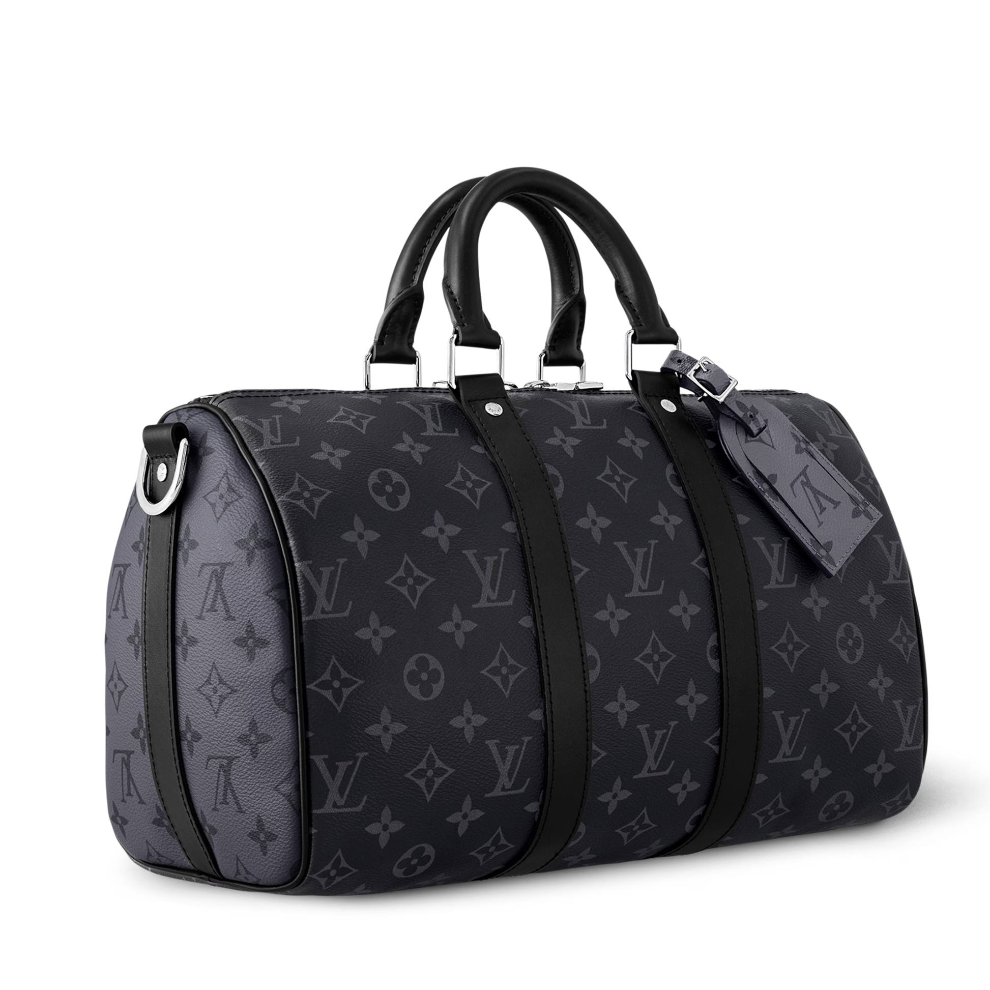 Louis Vuitton Monogram Eclipse Keepall Bandoulière 35 Duffle Bag – Black