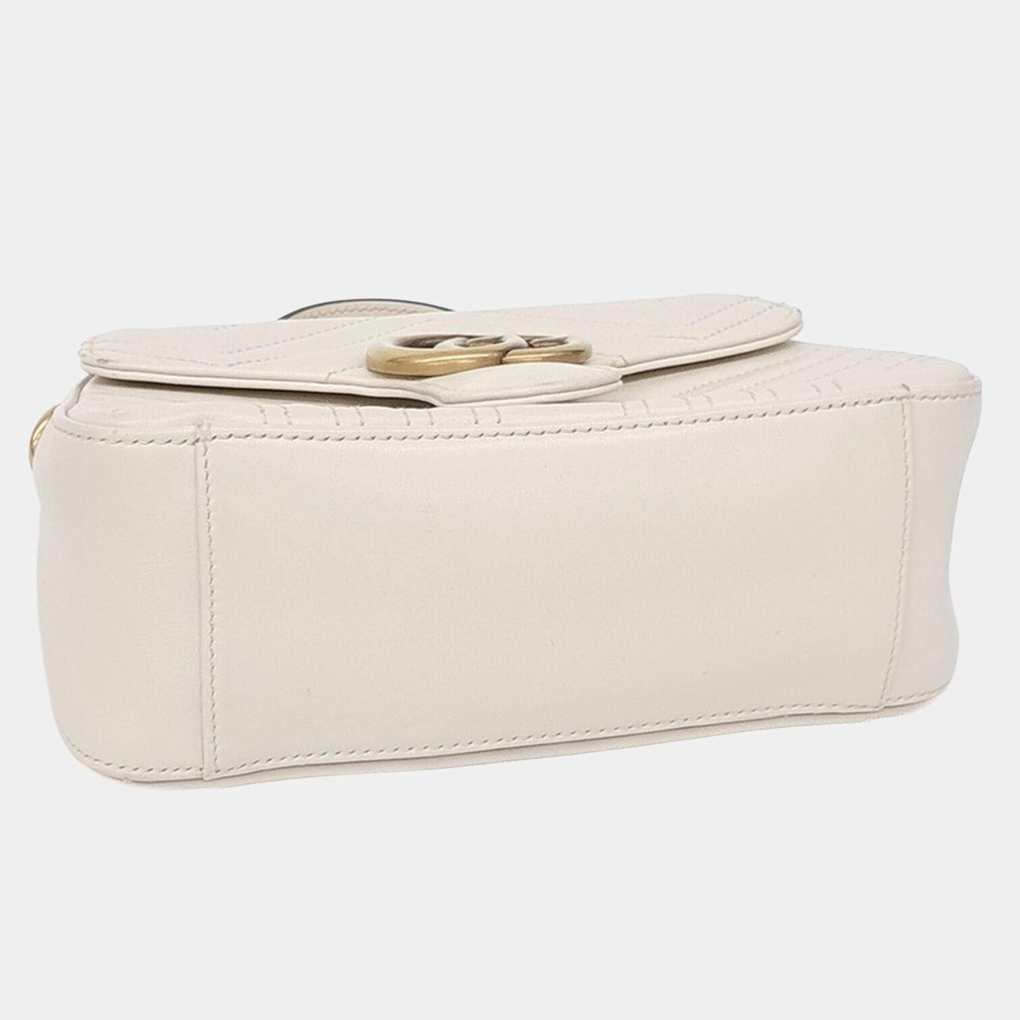 Gucci GG Marmont Top Handle Bag - White