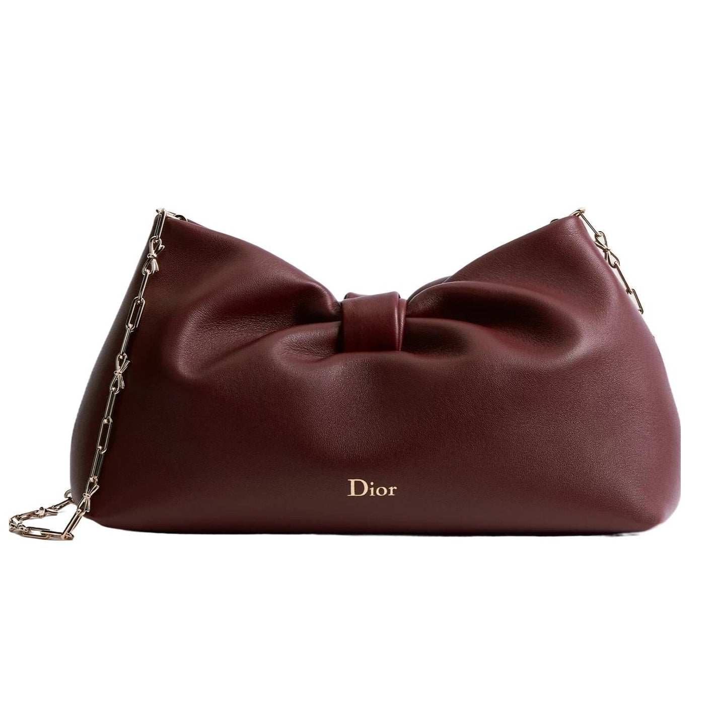 Dior  Medium Lambskin Bow Bag – Burgundy