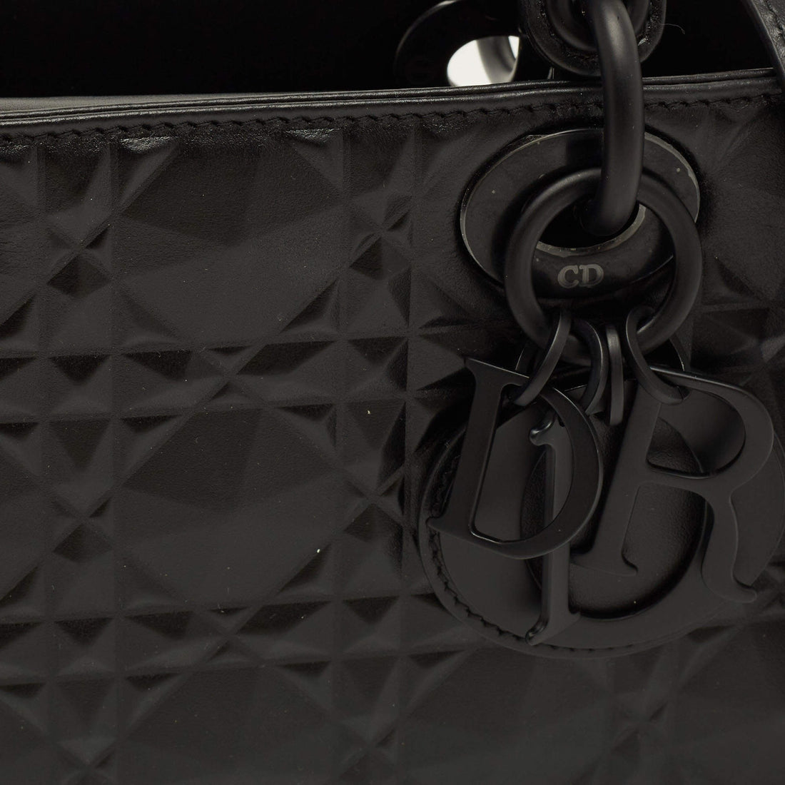 Dior Lady D-Joy Micro Diamond Cannage Calfskin Bag - Black