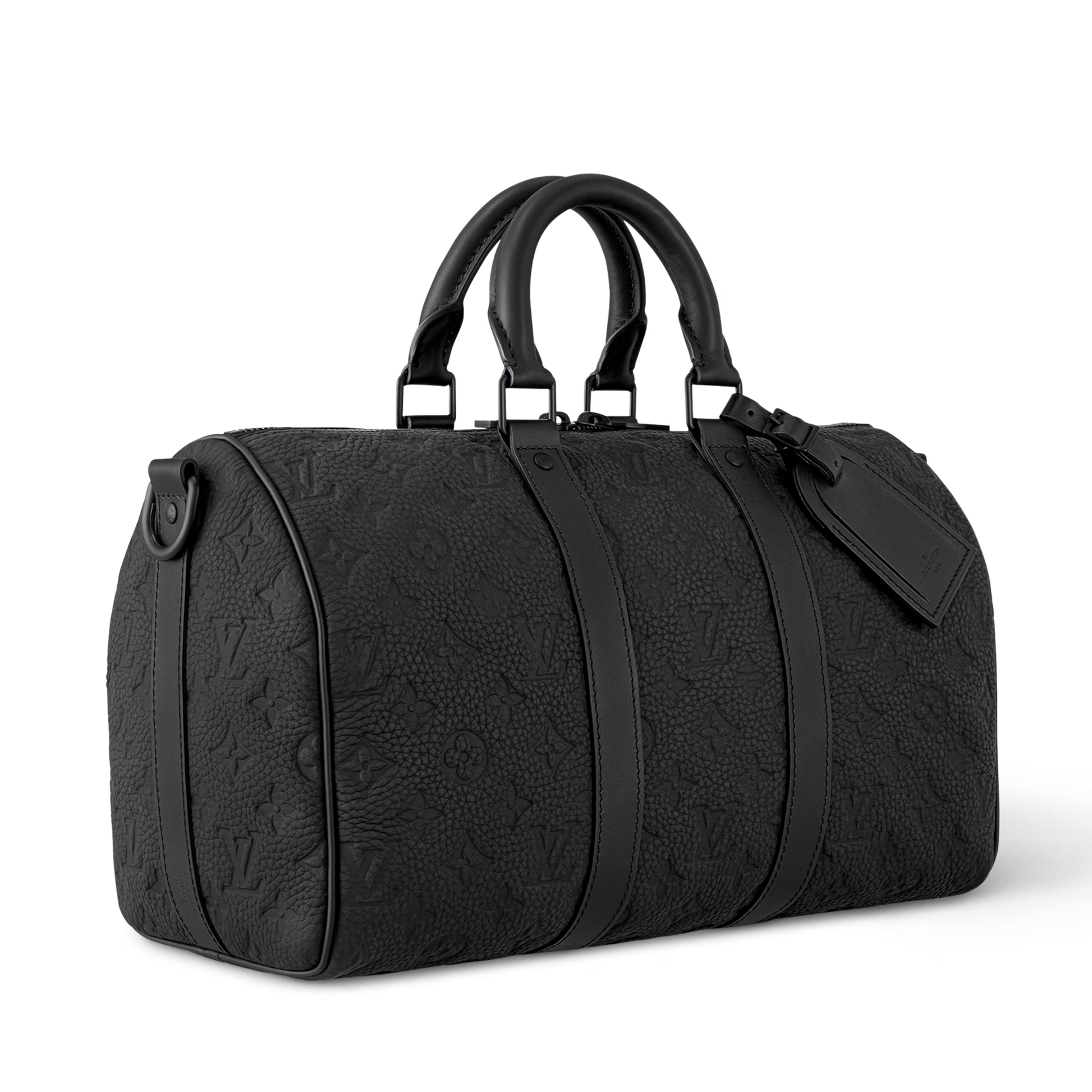 Louis Vuitton Taurillon Monogram Keepall Bandoulière 35 Duffle Bag – Black