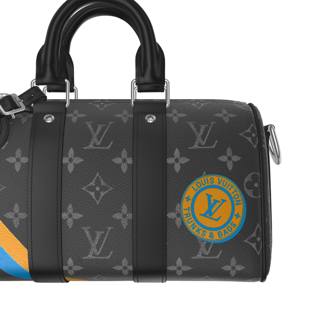 Louis Vuitton Monogram Eclipse Keepall Bandoulière 25 Duffle Bag – Black