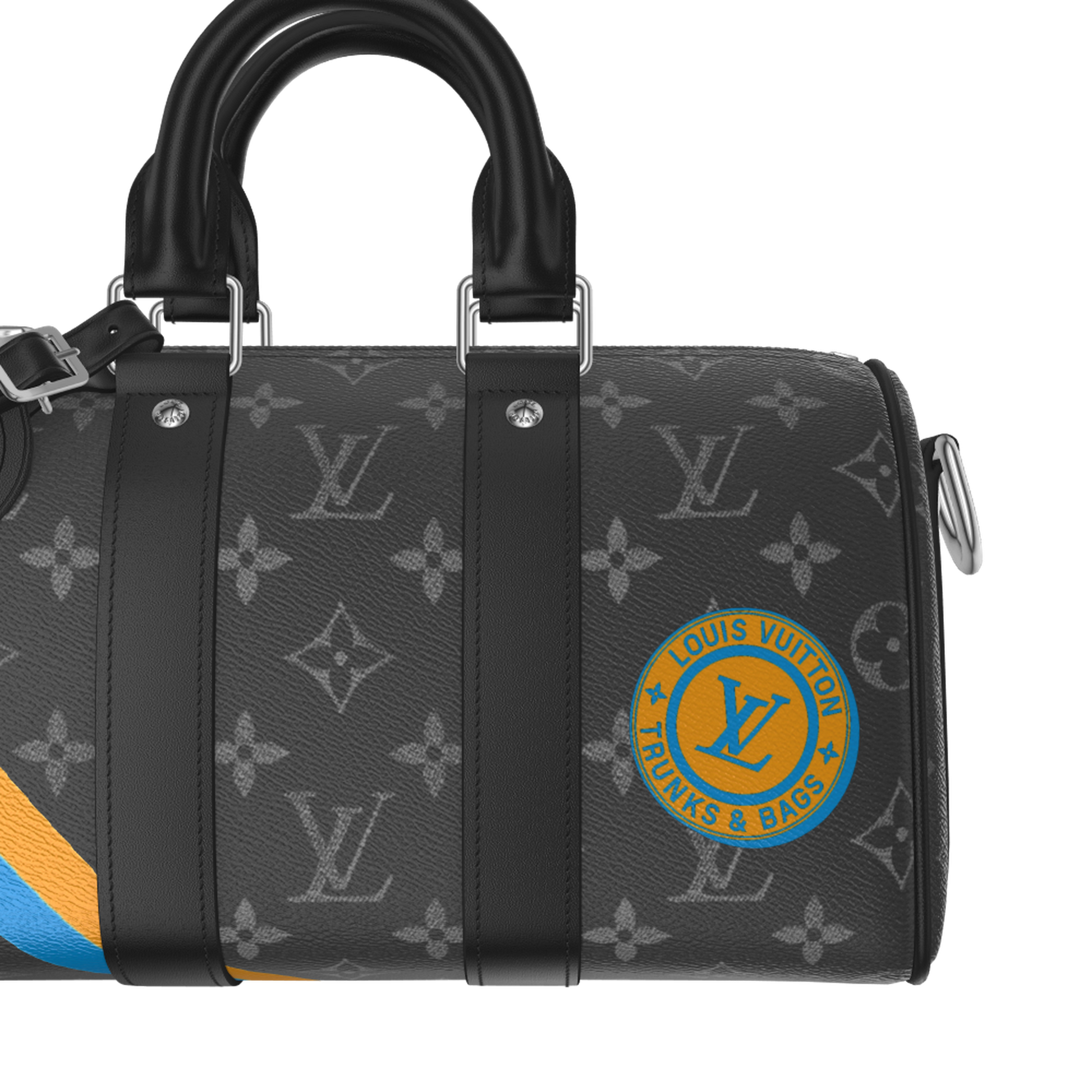 Louis Vuitton Monogram Eclipse Keepall Bandoulière 25 Duffle Bag – Black