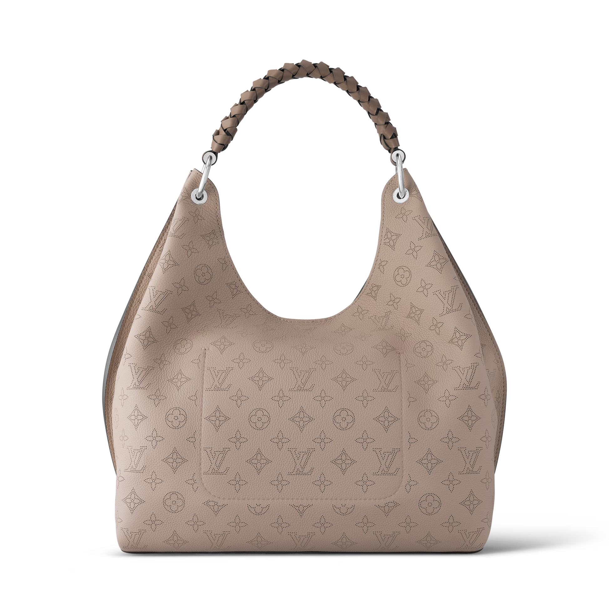 Louis Vuitton Mahina Leather Carmel Hobo Bag - Beige Galet