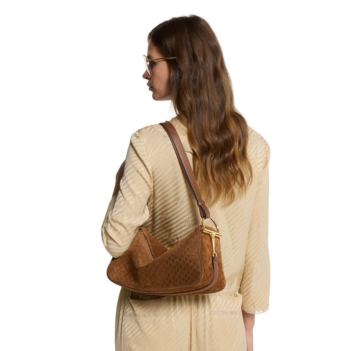 Gucci Half Horsebit Medium Shoulder Bag – Brown