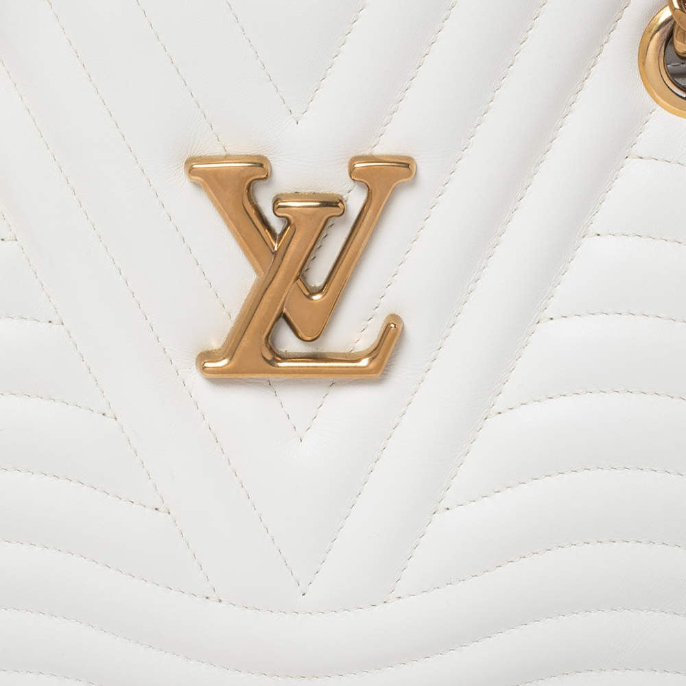 Louis Vuitton Calfskin New Wave Chain Tote Bag - White