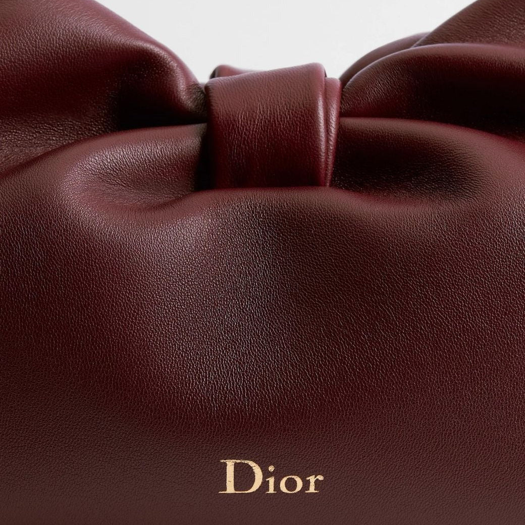 Dior  Medium Lambskin Bow Bag – Burgundy