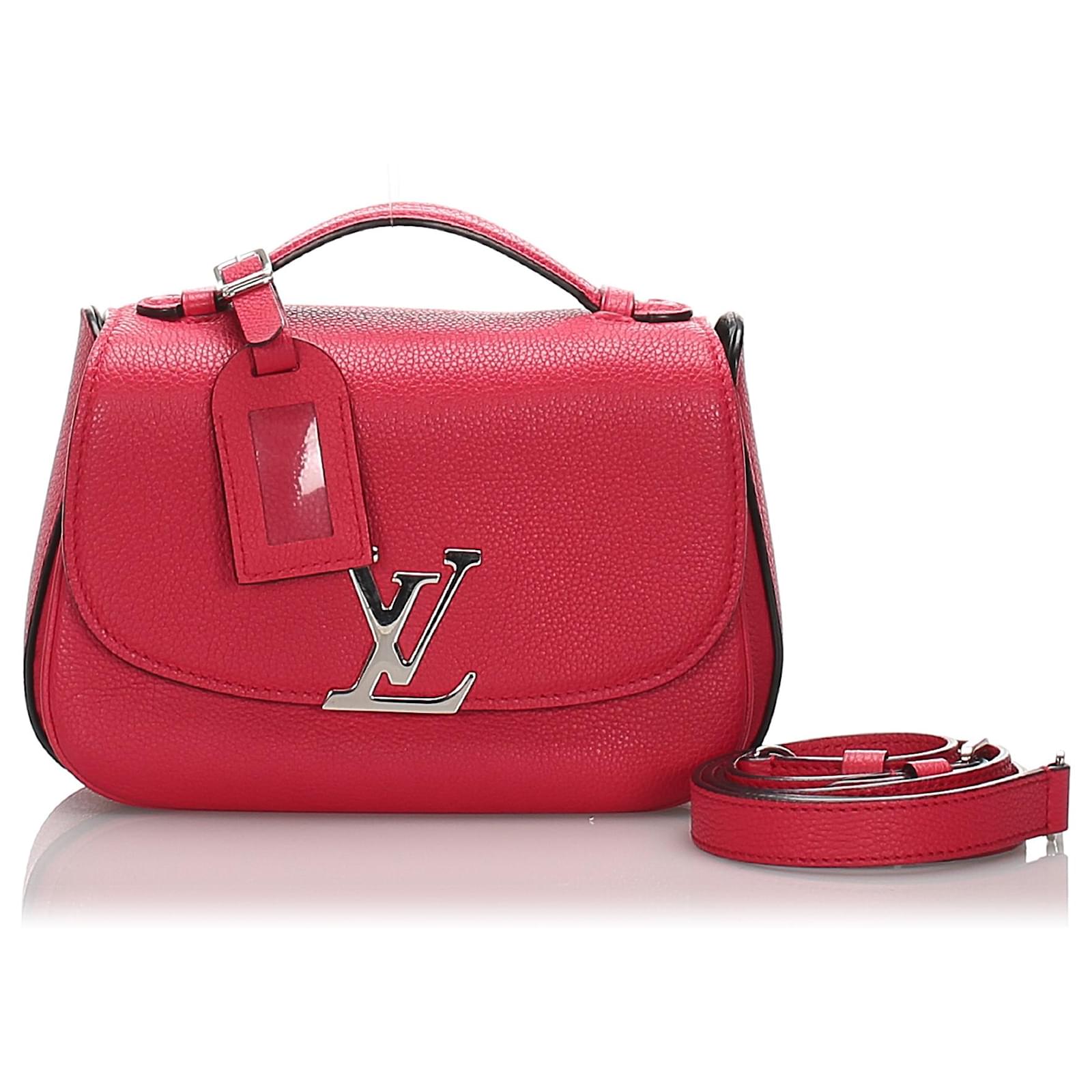 Louis Vuitton Grained Calfskin Vivienne Handbag  - Red