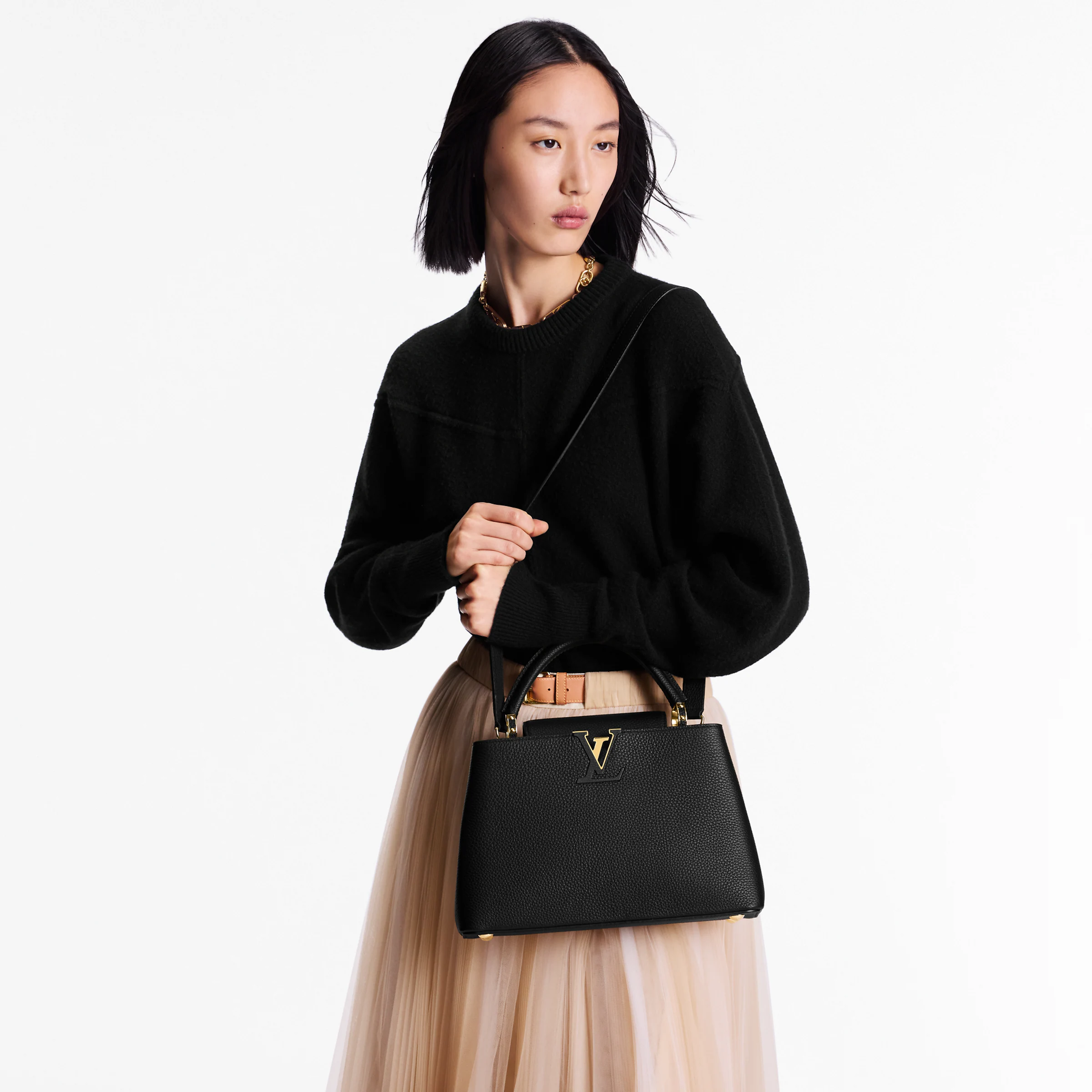 Louis Vuitton Capucines MM Handbag – Black