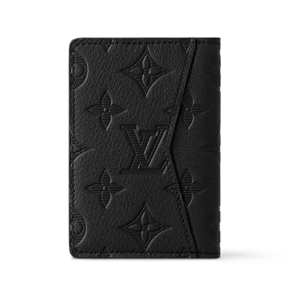 Louis Vuitton Monogram Shadow Leather Pocket Organizer Wallet - Black