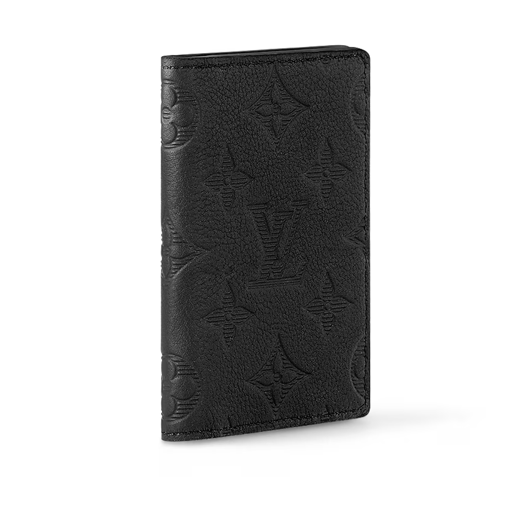 Louis Vuitton Monogram Shadow Leather Pocket Organizer Wallet - Black