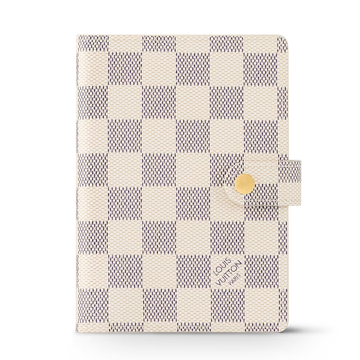 Louis Vuitton Small Ring Agenda Cover Damier Azur Canvas - White