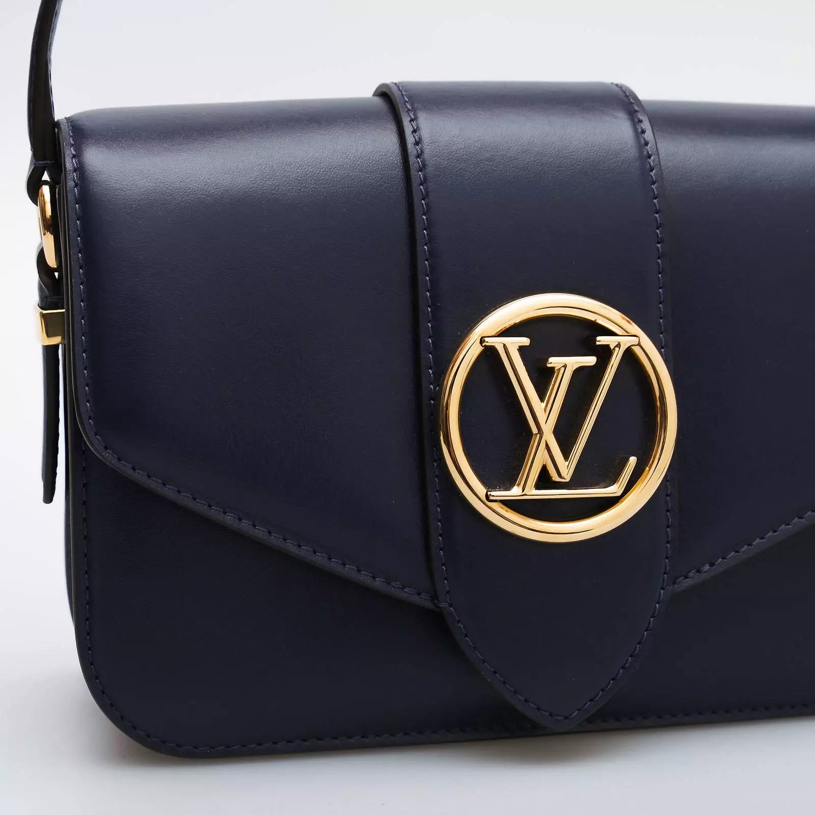 Louis Vuitton Smooth Calfskin LV Pont 9 Handbag - Blue