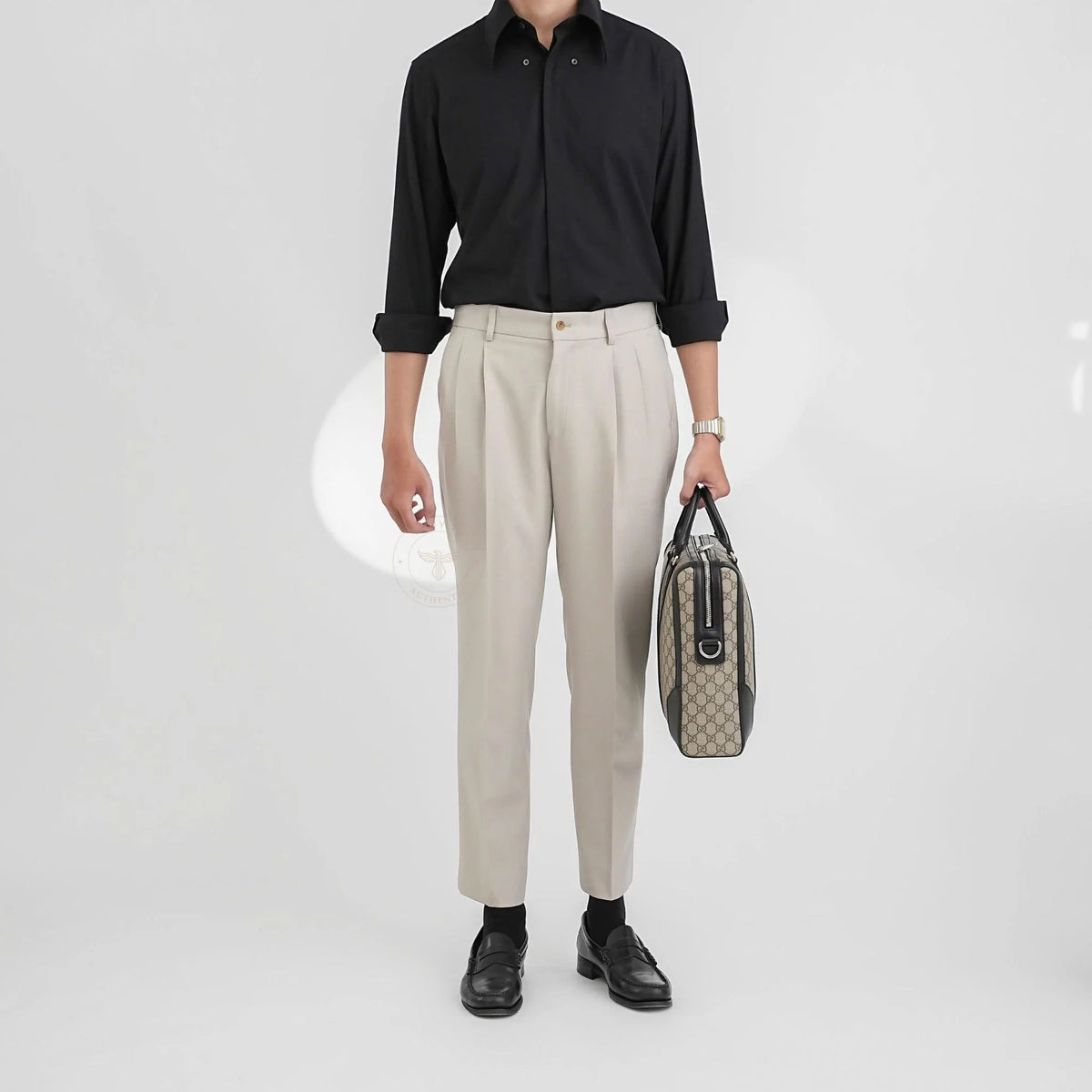 Gucci GG Medium Briefcase Bag - Beige